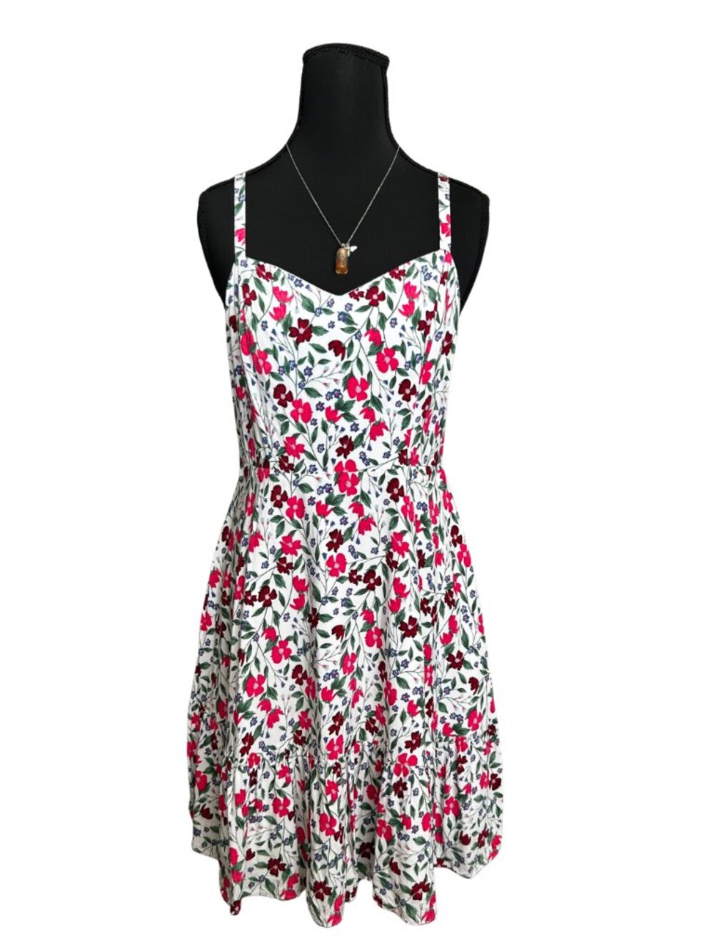 Old Navy Floral Midi Dress - Pink and White